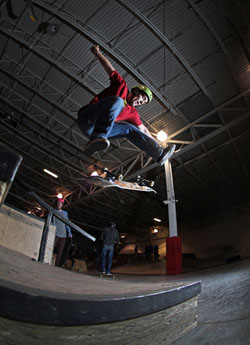 Zack Danielson skateboarding at modern skate park in royal oak michigan Photography