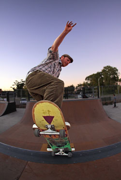 skater Skateboarding blunt slide at the birmingham skate park in michigan Photography